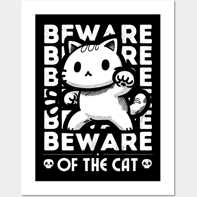 Beware of the Cat Wall Art by Monochromania